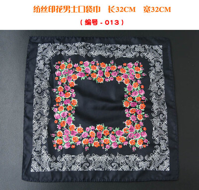 32 cm-es zseb négyzetes műselyem selyem mintás férfi Hanky pöttyös virágos Paisley zsebkendő, divatos klasszikus esküvői party, négyzet alakú