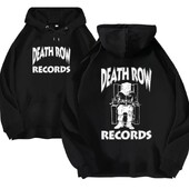 Death Row Records Hanorac pentru bărbați și pentru femei Hanorac cu glugă cu imprimeu mare pentru bărbați și pentru femei Hanorac hip hop pentru bărbați și pentru femei