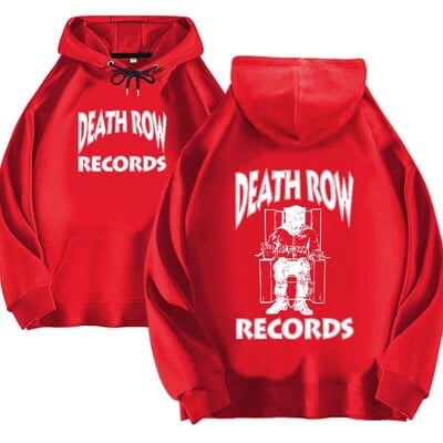 Death Row Records Hanorac pentru bărbați și pentru femei Hanorac cu glugă cu imprimeu mare pentru bărbați și pentru femei Hanorac hip hop pentru bărbați și pentru femei