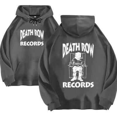Death Row Records Hanorac pentru bărbați și pentru femei Hanorac cu glugă cu imprimeu mare pentru bărbați și pentru femei Hanorac hip hop pentru bărbați și pentru femei