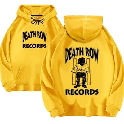 Death Row Records Hanorac pentru bărbați și pentru femei Hanorac cu glugă cu imprimeu mare pentru bărbați și pentru femei Hanorac hip hop pentru bărbați și pentru femei