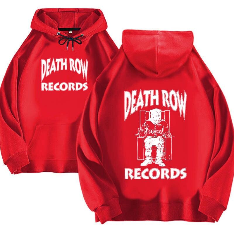 Death Row Records Hanorac pentru bărbați și pentru femei Hanorac cu glugă cu imprimeu mare pentru bărbați și pentru femei Hanorac hip hop pentru bărbați și pentru femei