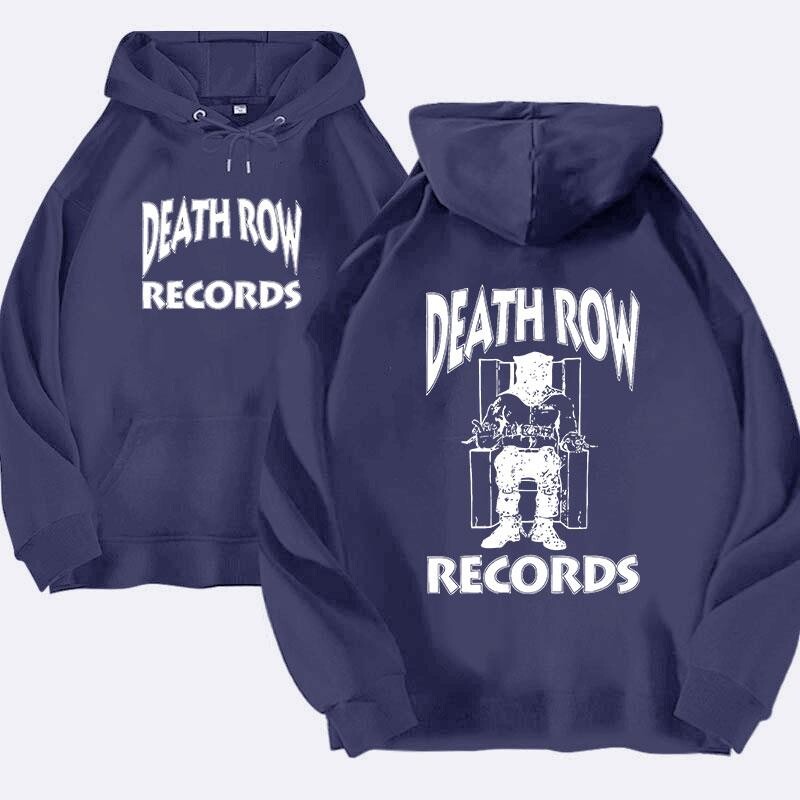 Death Row Records Hanorac pentru bărbați și pentru femei Hanorac cu glugă cu imprimeu mare pentru bărbați și pentru femei Hanorac hip hop pentru bărbați și pentru femei