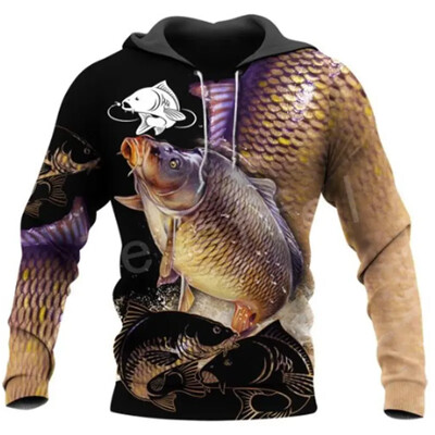 Hanorac cu mânecă lungă pentru bărbați, cu imprimeu 3D, pentru pescuit, Hanorac de designer, toamnă, Harajuku, pentru copii, Y2K. Îmbrăcăminte pentru bărbați