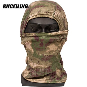 KIICEILING Καλοκαιρινή μάσκα Balaclava Camouflage, Κασκόλ πεζοπορίας, Τακτική μάσκα, Λεπτό, Wargame, Καπέλο ποδηλασίας ποδηλάτου, Multicam Bandana