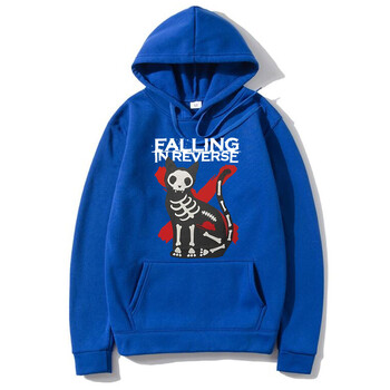 Falling in Reverse Cat Graphic Hoodie Мъже Жени Готически Ежедневен суитшърт с големи размери Мъжки ретро Streetwear Мъжки памучни суичъри