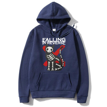 Falling in Reverse Cat Graphic Hoodie Мъже Жени Готически Ежедневен суитшърт с големи размери Мъжки ретро Streetwear Мъжки памучни суичъри