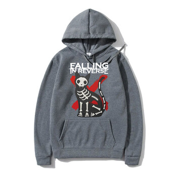 Falling in Reverse Cat Graphic Hoodie Мъже Жени Готически Ежедневен суитшърт с големи размери Мъжки ретро Streetwear Мъжки памучни суичъри