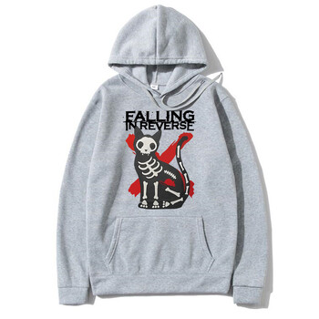 Falling in Reverse Cat Graphic Hoodie Мъже Жени Готически Ежедневен суитшърт с големи размери Мъжки ретро Streetwear Мъжки памучни суичъри