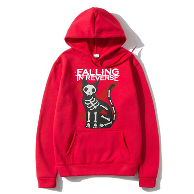 Falling in Reverse Cat Graphic kapuuts Meeste naiste gooti vabaaja ülisuur kampsun Meeste vintage tänavarõivad Meeste puuvillased kapuutsid