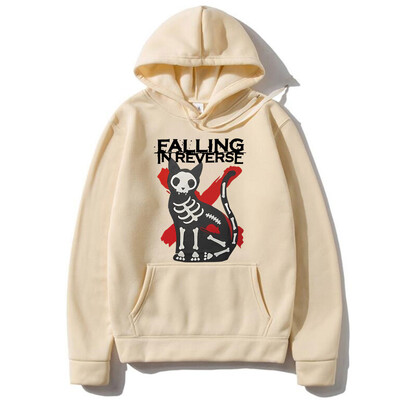 Falling in Reverse Cat Graphic kapuuts Meeste naiste gooti vabaaja ülisuur kampsun Meeste vintage tänavarõivad Meeste puuvillased kapuutsid