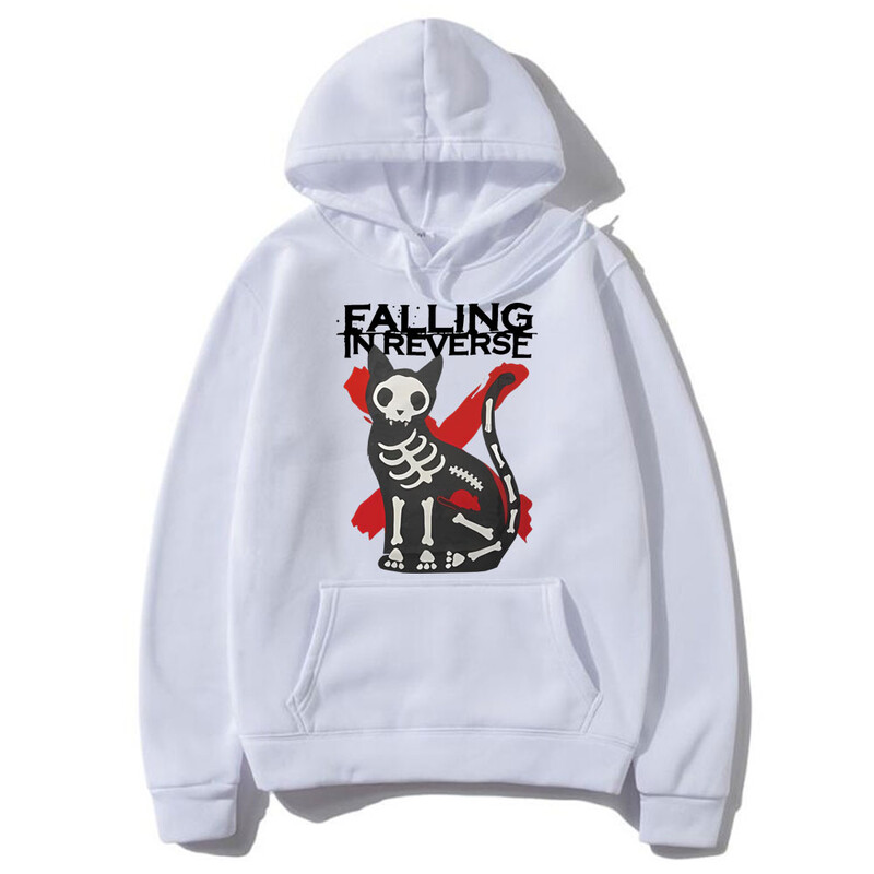 Falling in Reverse Cat Graphic kapuuts Meeste naiste gooti vabaaja ülisuur kampsun Meeste vintage tänavarõivad Meeste puuvillased kapuutsid