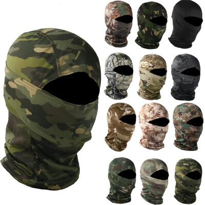 Molle Camouflage Balaclava Ποδηλασία εξωτερικού χώρου Ψάρεμα Κυνηγετικό καπέλο με κουκούλα Προστασία ανδρικής μάσκας προσώπου Tactical Balaclava