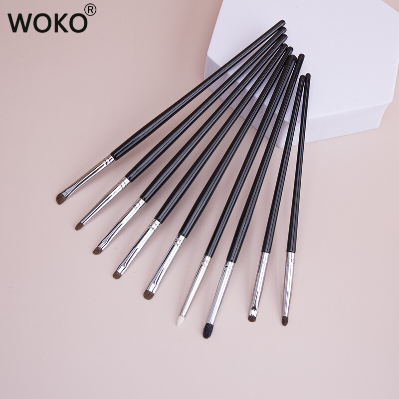 9gab Acu zīmulis Smudge Brush Precision Smudge Makeup Brush komplekts Zirgu matu acu ēnas Smudge Brush Small Smoky Liner aplauzuma otiņas