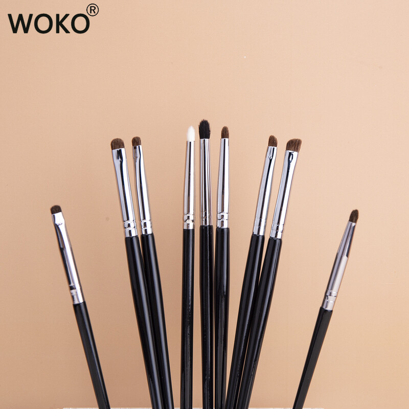 9gab Acu zīmulis Smudge Brush Precision Smudge Makeup Brush komplekts Zirgu matu acu ēnas Smudge Brush Small Smoky Liner aplauzuma otiņas