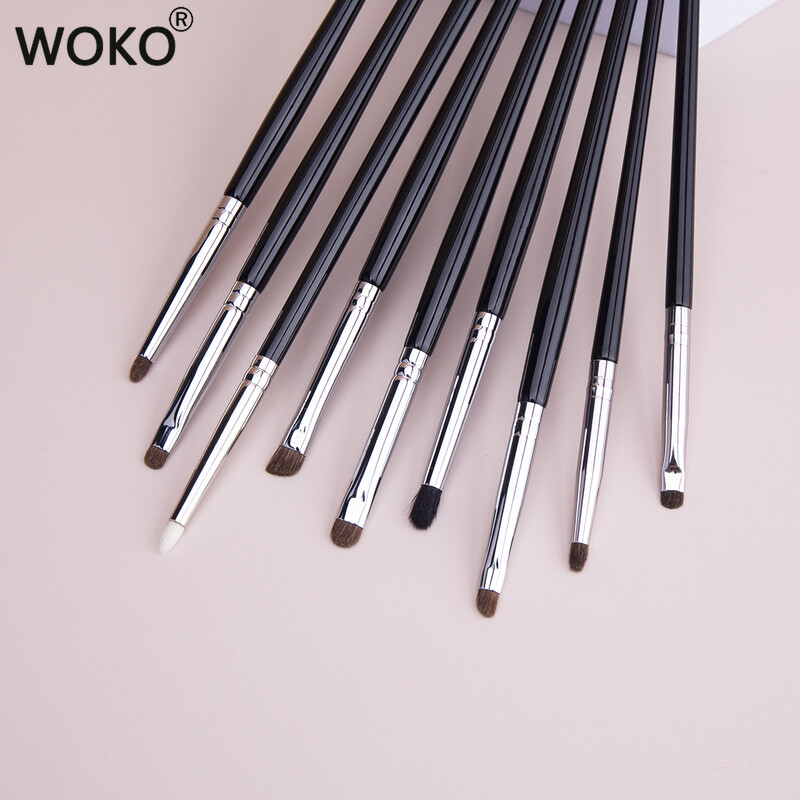 9gab Acu zīmulis Smudge Brush Precision Smudge Makeup Brush komplekts Zirgu matu acu ēnas Smudge Brush Small Smoky Liner aplauzuma otiņas