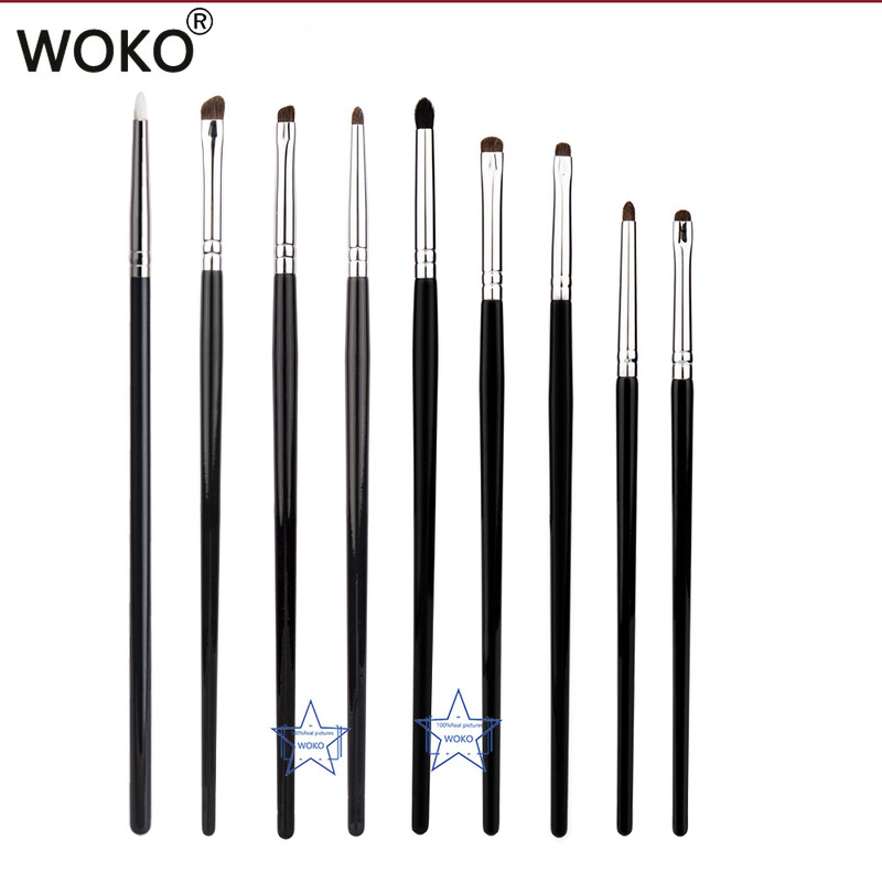 9gab Acu zīmulis Smudge Brush Precision Smudge Makeup Brush komplekts Zirgu matu acu ēnas Smudge Brush Small Smoky Liner aplauzuma otiņas