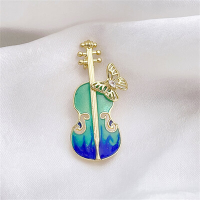 Zila emalja Vijole Piespraude Sievietēm Sakausējums Spīdīgs Rhinestone Kāzas Apģērbi Aksesuāri Banketi Mūzikas Piespraudes Rotaslietas Dāvanas