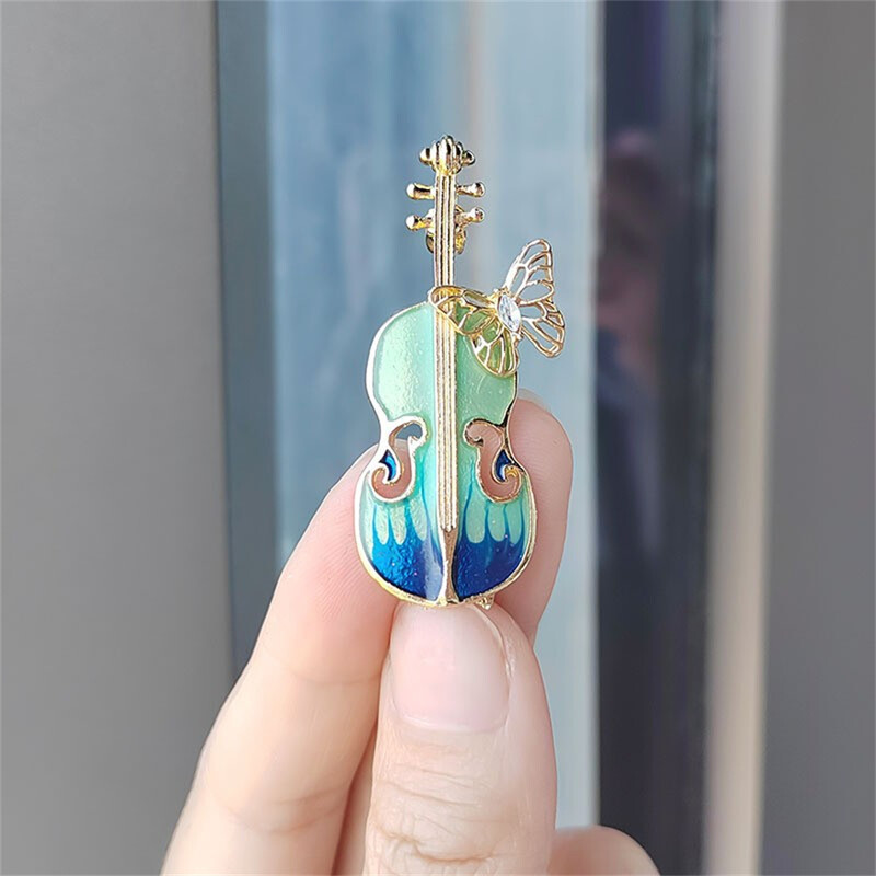 Zila emalja Vijole Piespraude Sievietēm Sakausējums Spīdīgs Rhinestone Kāzas Apģērbi Aksesuāri Banketi Mūzikas Piespraudes Rotaslietas Dāvanas