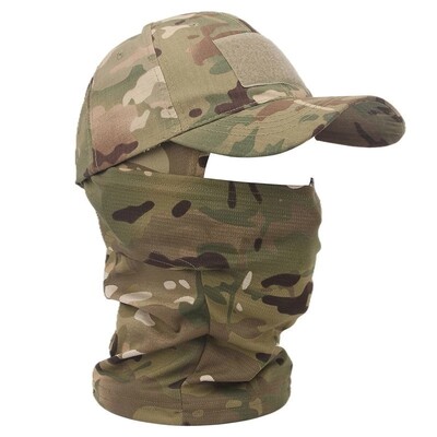 Tactical Balaclava Baseball Caps Full Face Mask Set Summer Snapback Sun καπέλο για υπαίθριο κυνήγι Καμουφλάζ Balaclava