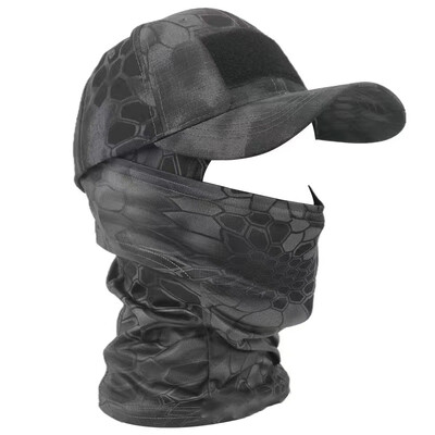 Taktikai balaclava baseball sapkák teljes arcmaszk szett Férfi nyári Snapback napsapka szabadtéri vadászat terepszínű balaclava