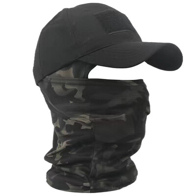 Taktikai balaclava baseball sapkák teljes arcmaszk szett Férfi nyári Snapback napsapka szabadtéri vadászat terepszínű balaclava
