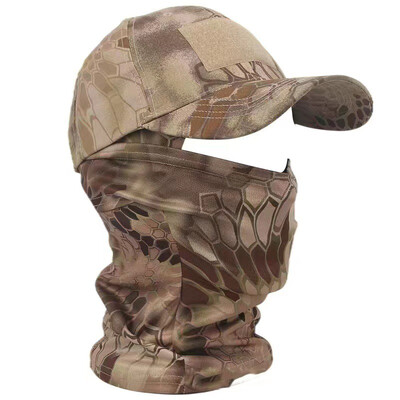 Taktikai balaclava baseball sapkák teljes arcmaszk szett Férfi nyári Snapback napsapka szabadtéri vadászat terepszínű balaclava