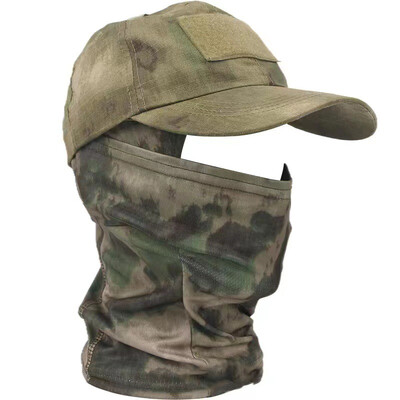 Taktikai balaclava baseball sapkák teljes arcmaszk szett Férfi nyári Snapback napsapka szabadtéri vadászat terepszínű balaclava