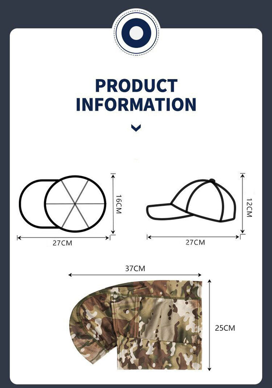 Balaclava tactică, șepci de baseball, set de mască completă pentru bărbați, pălărie de soare snapback de vară, balaclava de camuflaj pentru vânătoare în aer liber