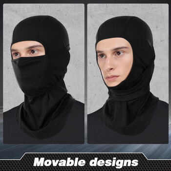 Sports Full Face Mask Tactical Black Balaclava Breathable Cool Face Cover Εξωτερική γκέτα λαιμού για πεζοπορία Ψάρεμα Τρέξιμο Ποδηλασία