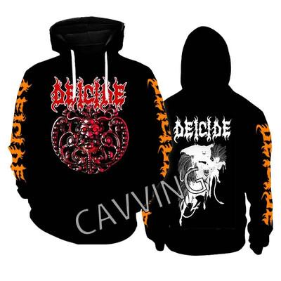 Jauni modes apdrukāti Deicide Band Metāla roka Estētiski kapuciņi Džemperis Gothic Top Harajuku kokvilnas unisex apģērbs