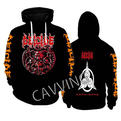 Jauni modes apdrukāti Deicide Band Metāla roka Estētiski kapuciņi Džemperis Gothic Top Harajuku kokvilnas unisex apģērbs