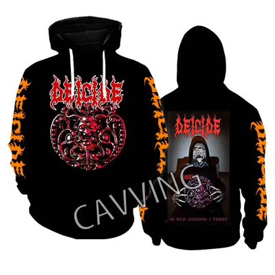 Jauni modes apdrukāti Deicide Band Metāla roka Estētiski kapuciņi Džemperis Gothic Top Harajuku kokvilnas unisex apģērbs