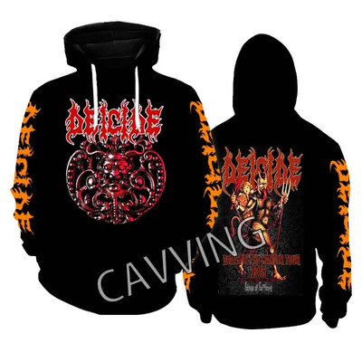 Jauni modes apdrukāti Deicide Band Metāla roka Estētiski kapuciņi Džemperis Gothic Top Harajuku kokvilnas unisex apģērbs