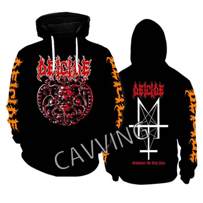 Jauni modes apdrukāti Deicide Band Metāla roka Estētiski kapuciņi Džemperis Gothic Top Harajuku kokvilnas unisex apģērbs