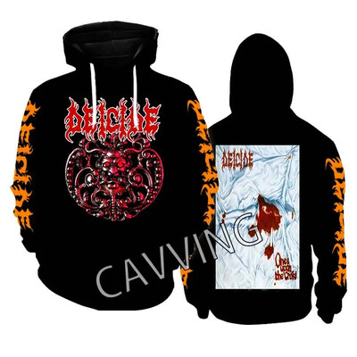 Jauni modes apdrukāti Deicide Band Metāla roka Estētiski kapuciņi Džemperis Gothic Top Harajuku kokvilnas unisex apģērbs