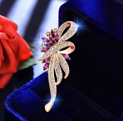 Vintage pilnas Rhinestone kļavu lapu saktas sievietēm Lapas atloka piespraudes Elegantas augu korsāžas ballīšu rotaslietas