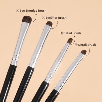 MAANGE 4pcs Fine Eyeshadow Brushes Smudge Precision Eyeliner Smudge Makeup Brush Eyelid Highlighter Liing Silkworm Εργαλεία Μακιγιάζ