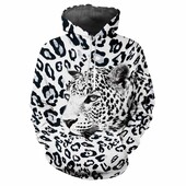 Leopardia potlač 3D Harajuku Street Fashion Avantgarda Muži Ženy Sexy Zábavný štýl Mäkký Pohodlný Trend Hip-hop Osobnosť Mikina