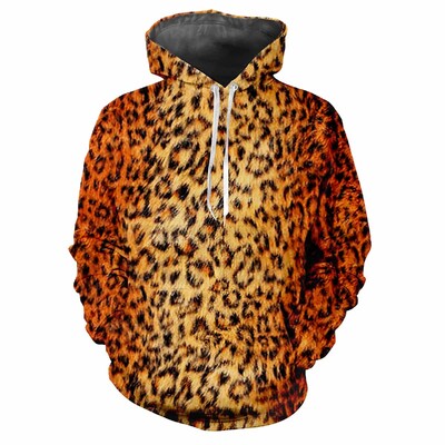 Leopardia potlač 3D Harajuku Street Fashion Avantgarda Muži Ženy Sexy Zábavný štýl Mäkký Pohodlný Trend Hip-hop Osobnosť Mikina