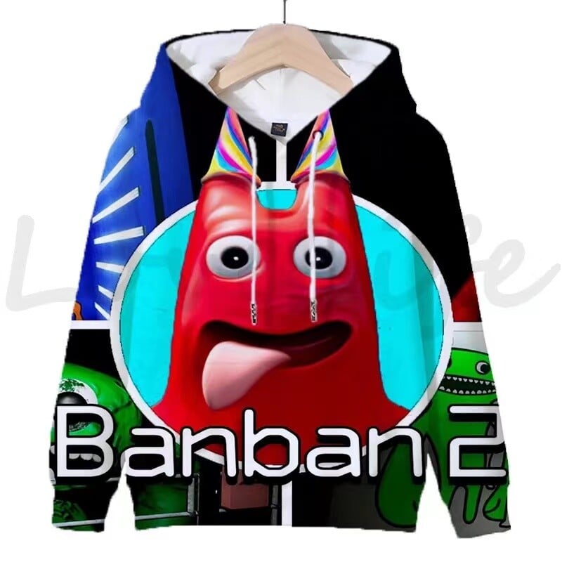 Mikiny Garten Of BanBan Detské oblečenie Pulóver Banban Garden Detská mikina s kapucňou pre chlapcov a dievčatá Mikina s kapucňou Streetwear Jeseň 2023