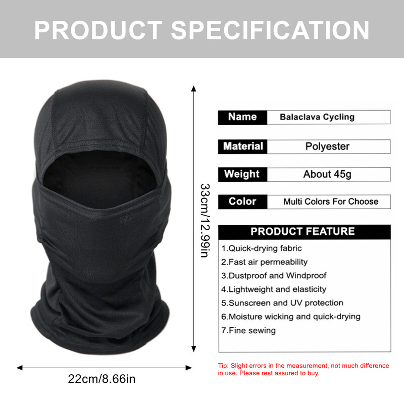 20 Color Tactical Balaclava Ski Bandana Ολόσωμο Κασκόλ λαιμού Κεφάλι Κυνήγι Πεζοπορίας Στρατού Στρατιωτικό Ποδηλατικό Κασκόλ
