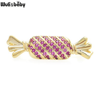 Wuli&baby Cubic Zirconia Candy Brooches For Women Unisex 2-color Sweet Candy Party Office Brooch Pins Gifts