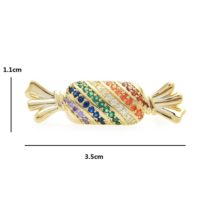 Wuli&baby kubiskā cirkonija konfekšu saktas Sievietēm Unisex 2-krāsu Sweet Candy Party Biroja piespraudes Dāvanas