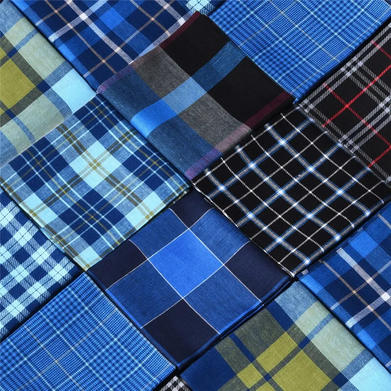 3 db 43x43cm pamut klasszikus öltönyök zseb négyzet férfi zsebkendő kockás csekk divatos mellkas törölköző Hanky Hankies ajándék