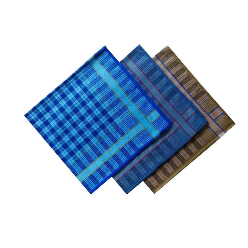 3 db 43x43cm pamut klasszikus öltönyök zseb négyzet férfi zsebkendő kockás csekk divatos mellkas törölköző Hanky Hankies ajándék