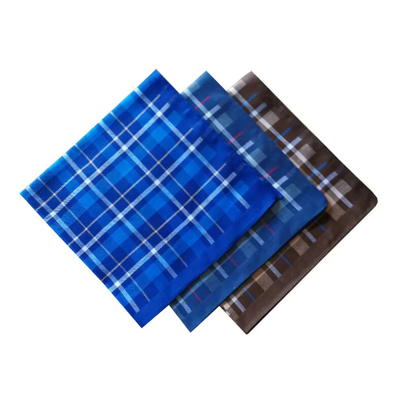3 db 43x43cm pamut klasszikus öltönyök zseb négyzet férfi zsebkendő kockás csekk divatos mellkas törölköző Hanky Hankies ajándék