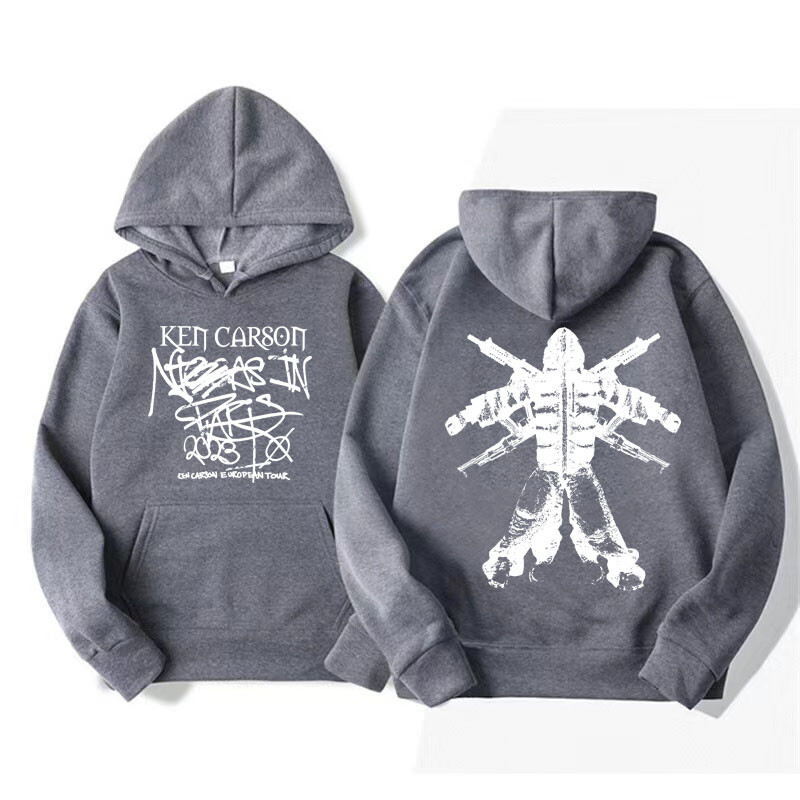 Rapper Ken Carson Turneul European 2023 Hanorace Bărbați Femei Hip Hop Trend Vintage Hanorace Casual cu mânecă lungă Îmbrăcăminte cu glugă