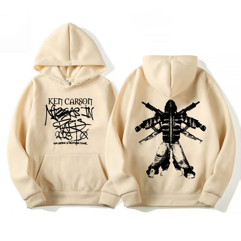 Rapper Ken Carson Turneul European 2023 Hanorace Bărbați Femei Hip Hop Trend Vintage Hanorace Casual cu mânecă lungă Îmbrăcăminte cu glugă