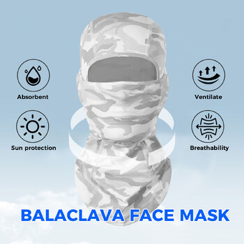 Μάσκα σκι Full Face Balaclava Καπέλο Ισχυρό αναπνεύσιμο και απορροφητικό ιδρώτα Κασκόλ Κάλυμμα λαιμού κεφαλιού για ανδρικά καλύμματα κεφαλής ιππασίας σκι